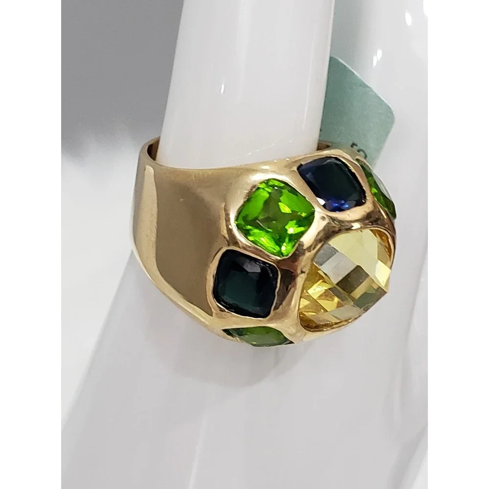 SZ 7 Cocktail Statement Ring Geometric Art Deco Mens Womens Chunky CHAMPIONSHIP